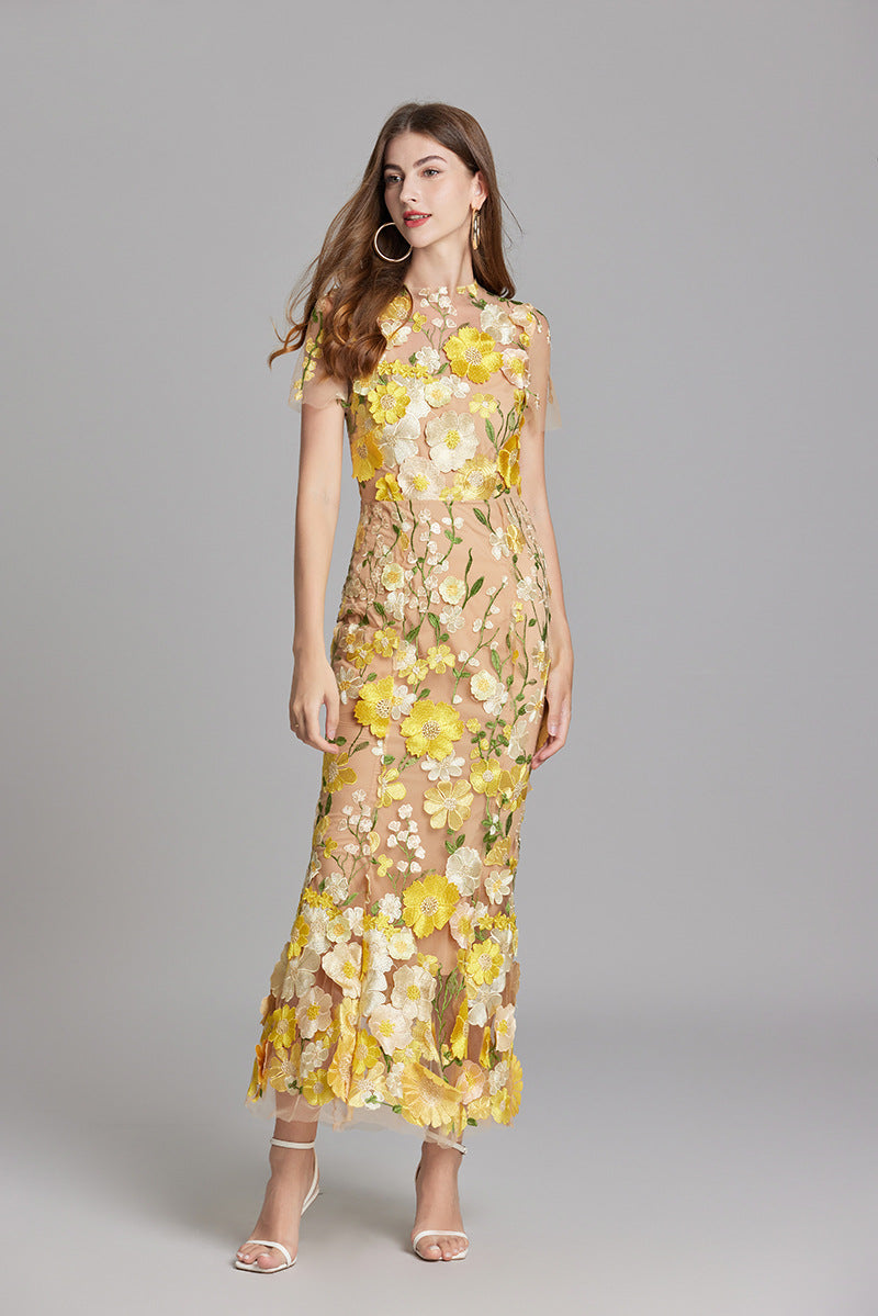 Saskia - Women's Sheath Maxi Sheer Dress - photo 4