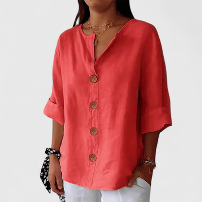 Rosalyn - Women's Long Roll-tab Blouse - photo 7