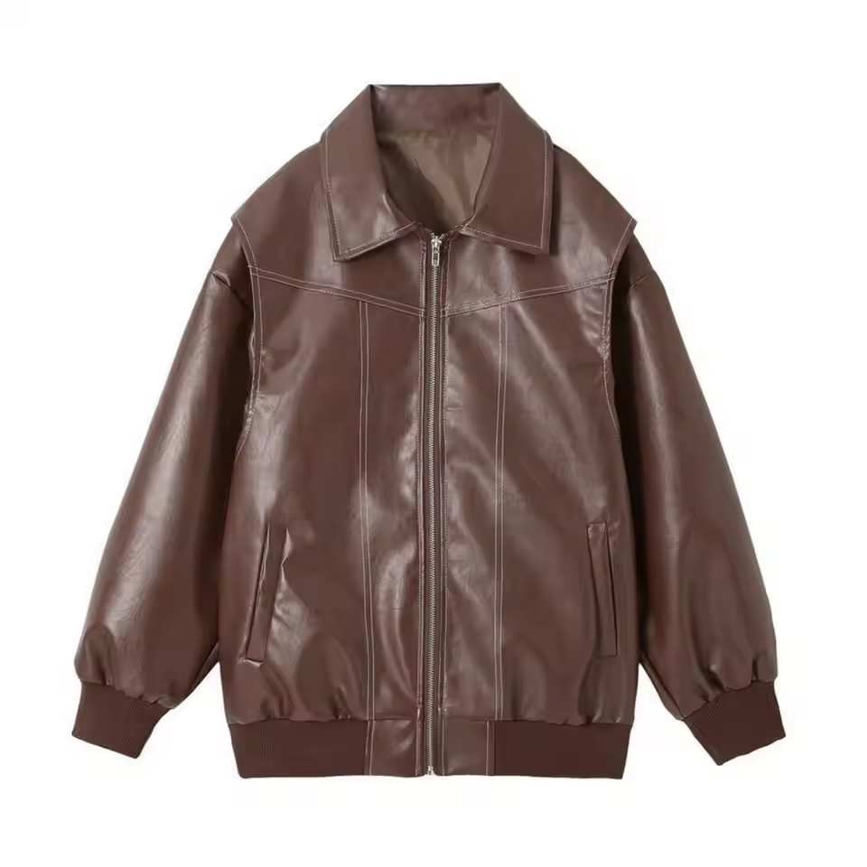Hermine - Women's Leather Pockets Jacket