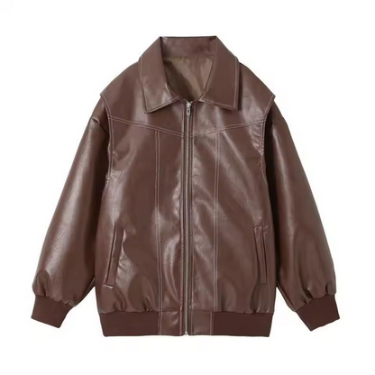 Hermine - Women's Leather Pockets Jacket