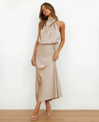 Berenice - Women's Midi Satin Dress - photo 10