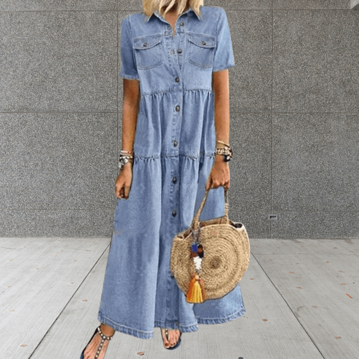 Una - Women's Denim Maxi Dress - photo 2