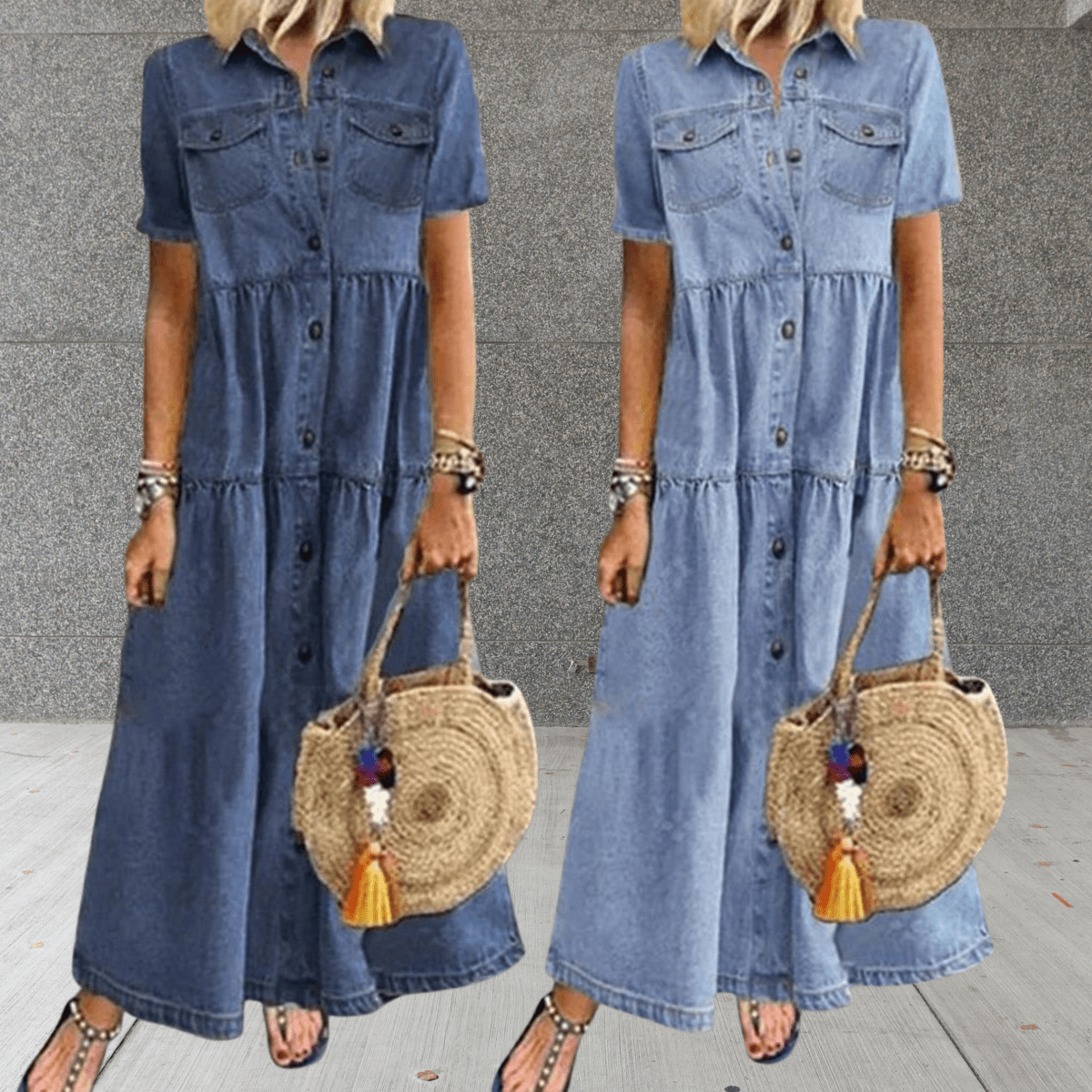 Una - Women's Denim Maxi Dress - photo 3