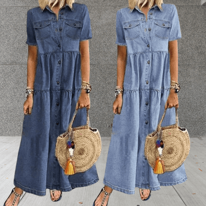 Una - Women's Denim Maxi Dress - photo 3