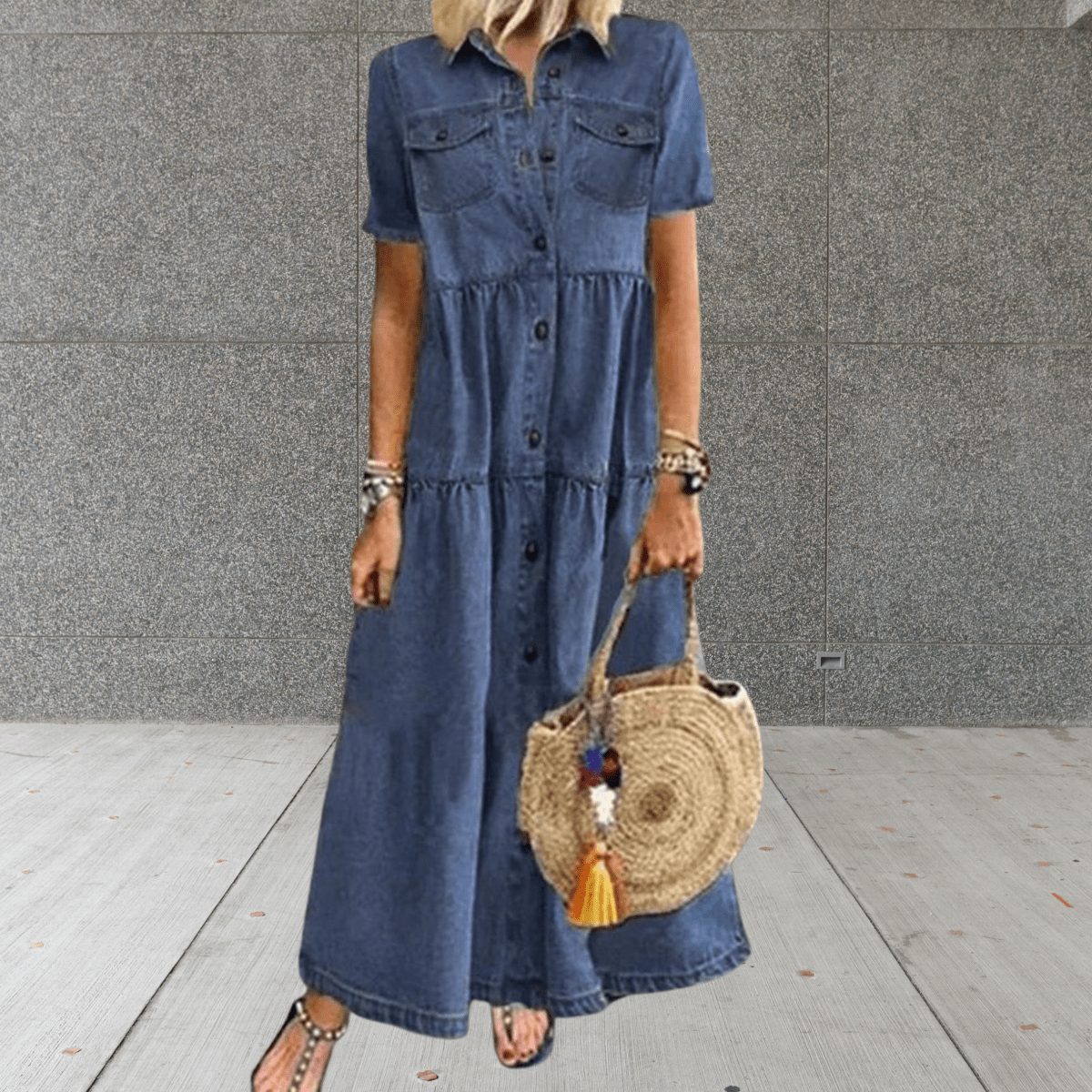 Una - Women's Denim Maxi Dress - photo 1