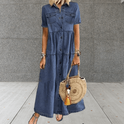 Una - Women's Denim Maxi Dress - photo 1