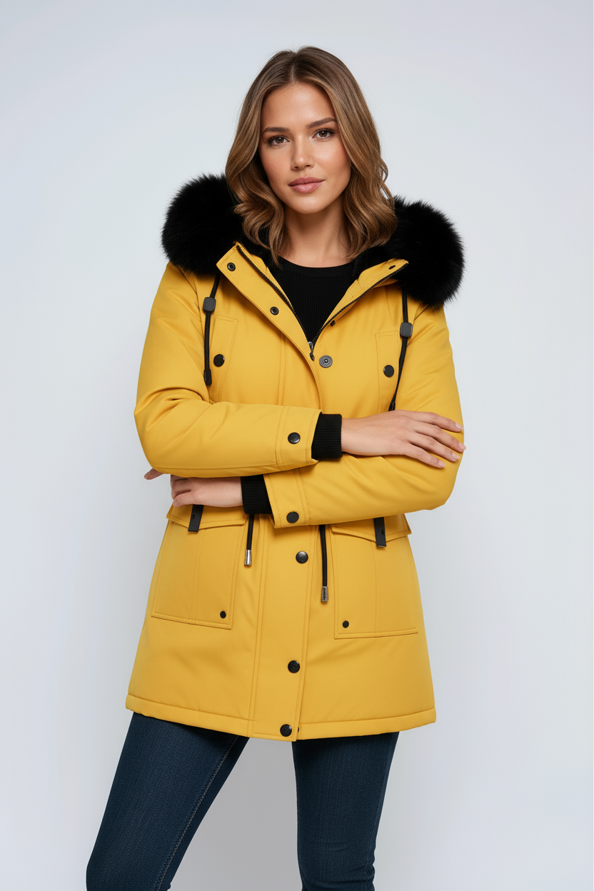 Greta - Women's Fur Hooded Coat - photo 3