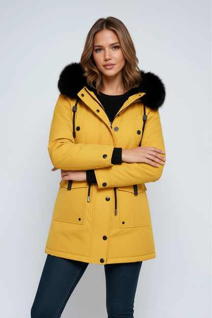 Greta - Women's Fur Hooded Coat - photo 3