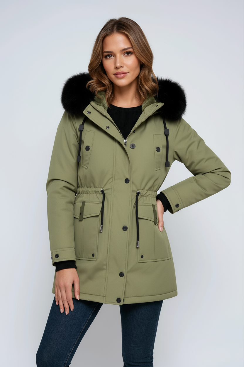 Greta - Women's Fur Hooded Coat - photo 6