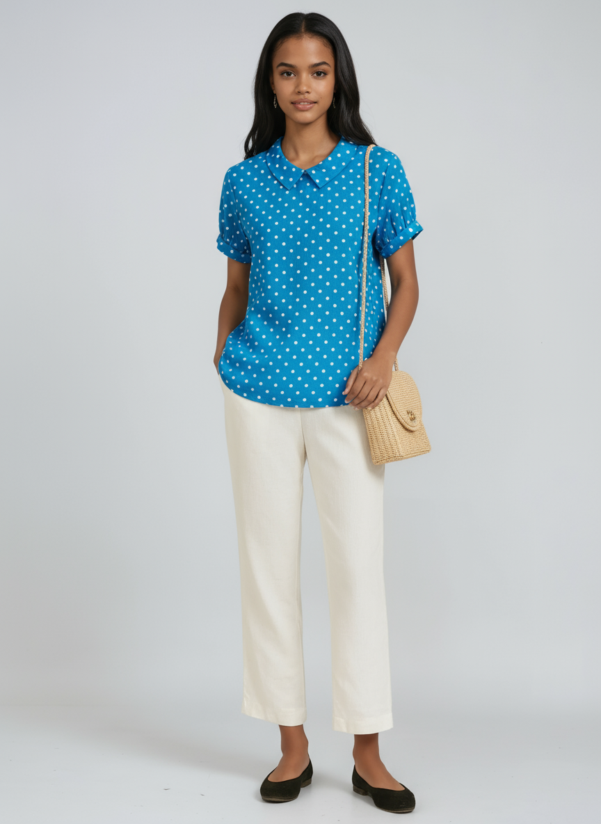 Lorelei - Women's Linen Floral Blouse - photo 14