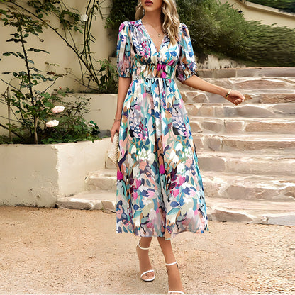 Zora - Women's Midi V-Neck Dress - photo 9