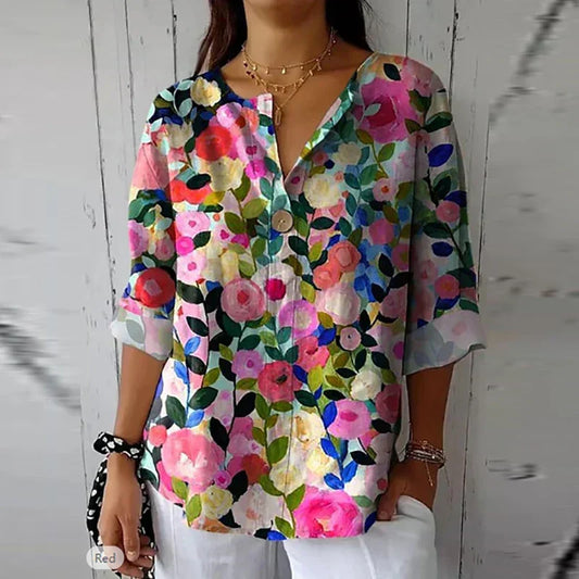 Juno - Women's Floral Print Spring Blouse - photo 2