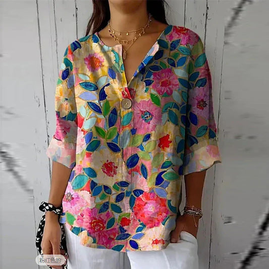 Juno - Women's Floral Print Spring Blouse - photo 1