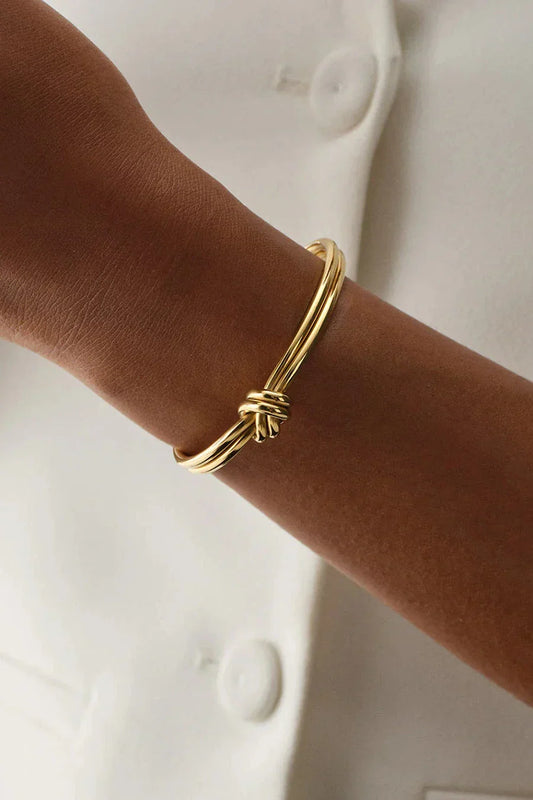 Karen - Women's Gold Knot Bangle Classy Gold Bracelet - photo 1