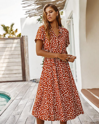 Hazel - Women's Leopard Print Midi Dress - photo 8