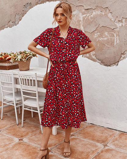 Hazel - Women's Leopard Print Midi Dress - photo 14