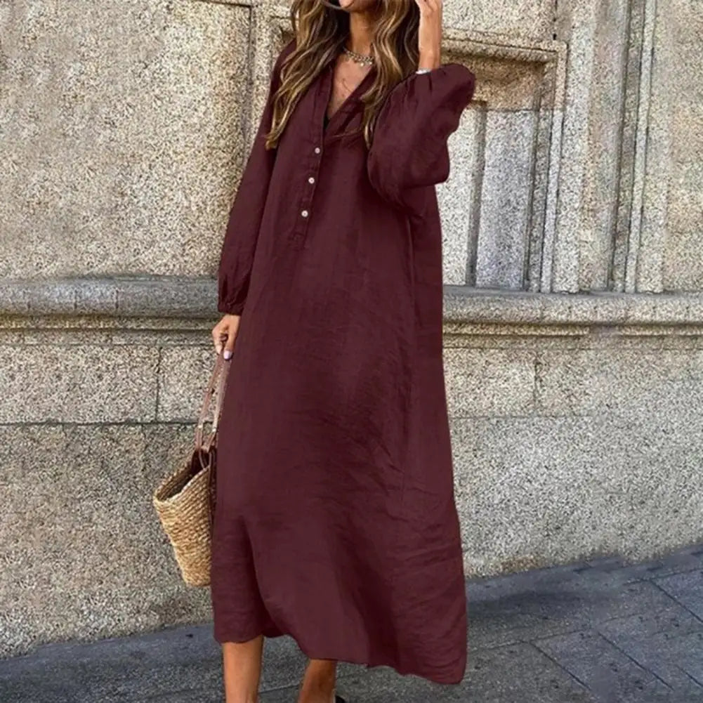 Imogen - Women's A-line Midi Long Dress