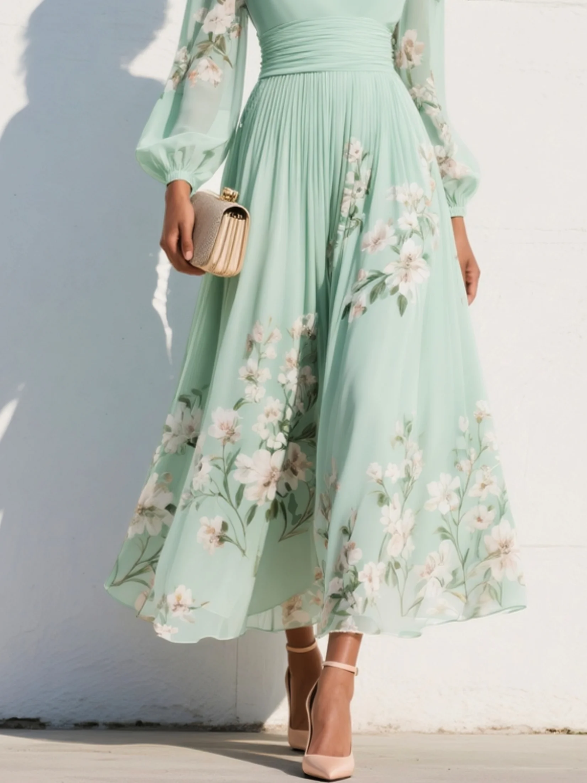 Zara - Women's Midi V-neck Dress - photo 5