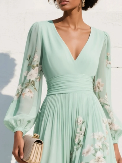 Zara - Women's Midi V-neck Dress - photo 4