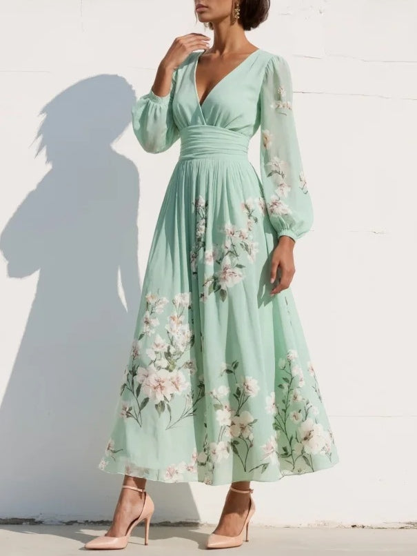 Zara - Women's Midi V-neck Dress - photo 2