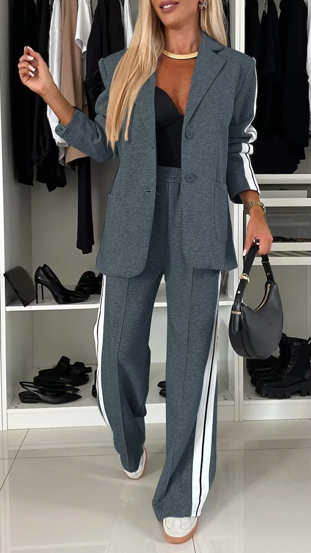 Bridget - Women's Striped Pant Set