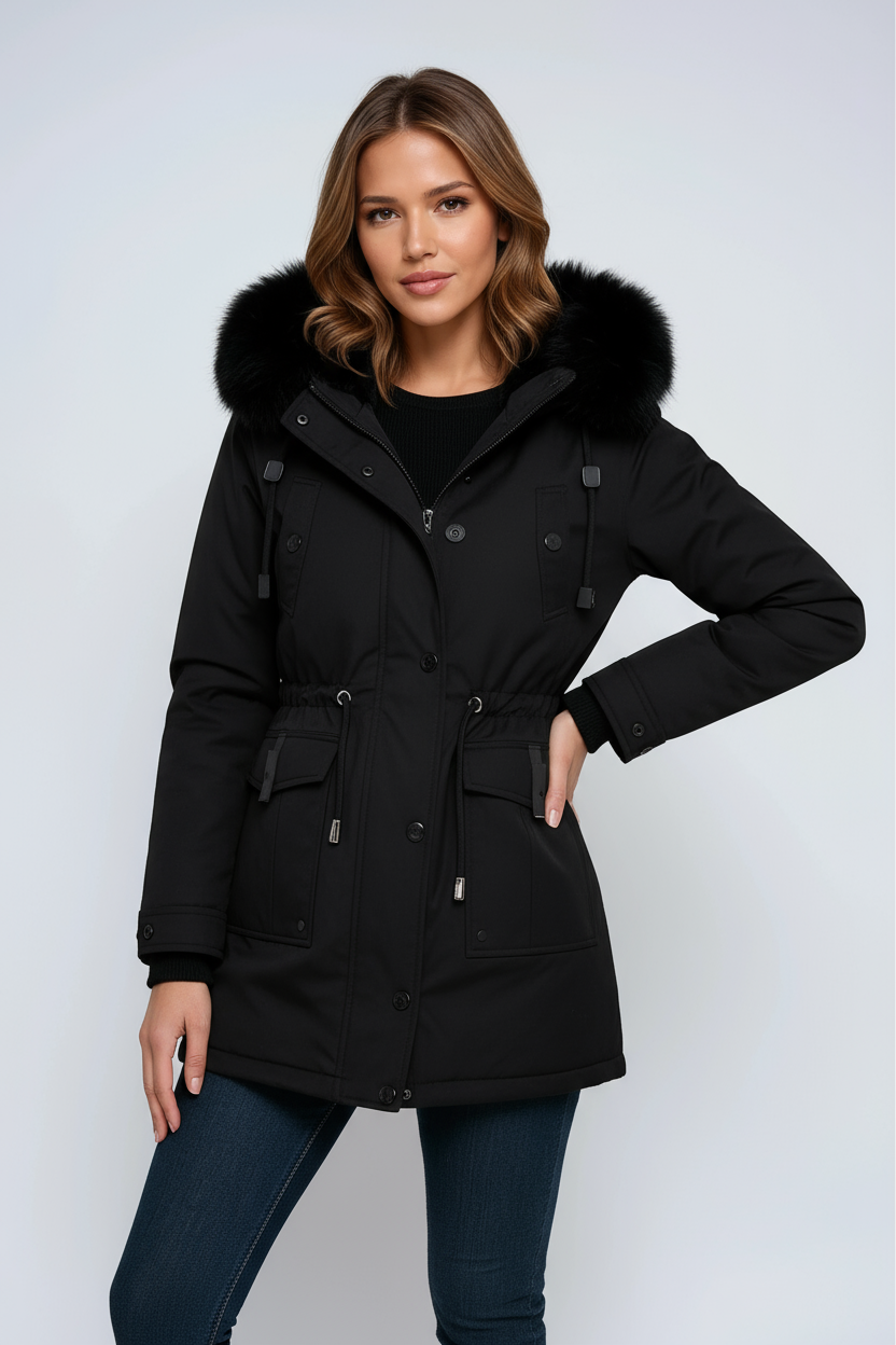 Greta - Women's Fur Hooded Coat - photo 2