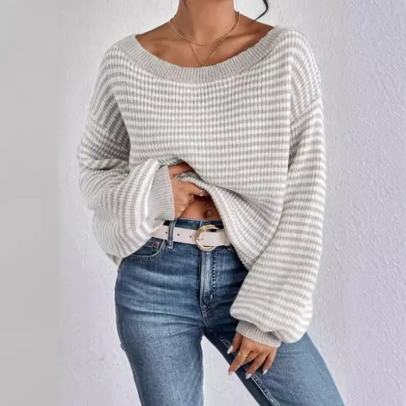Susanna - Women's Striped Off-Shoulder Sweater - photo 5