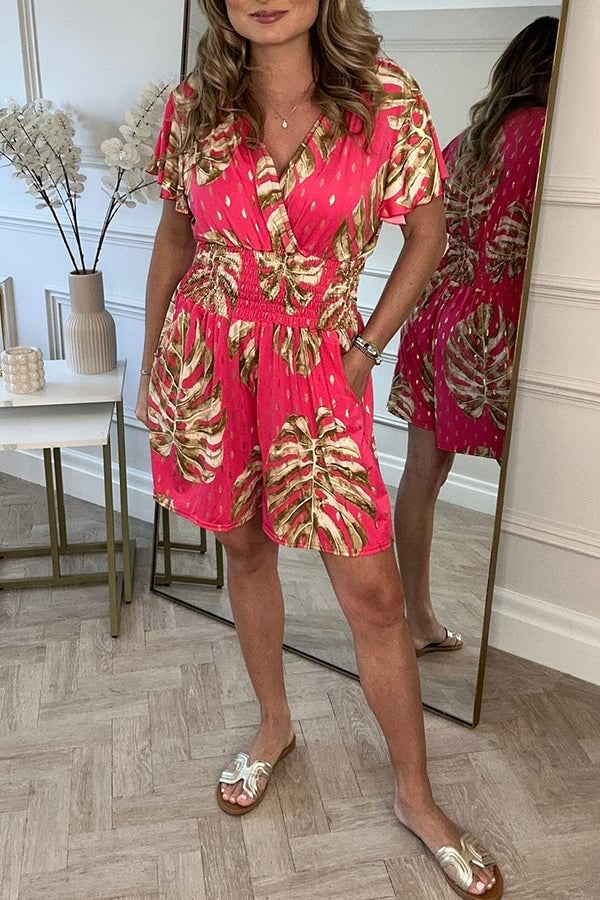 Grace - Leafy Print Romper For Women - photo 4