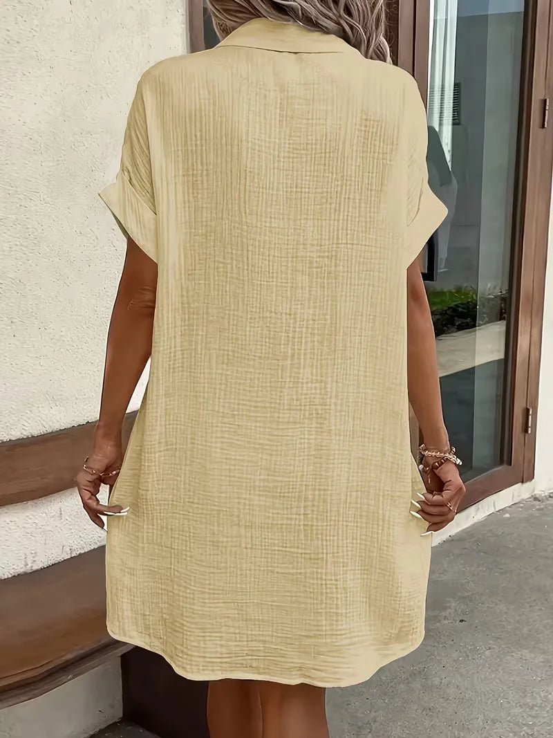 Ulrike - Women's Shirt Midi Cotton Dress - photo 22