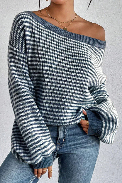 Susanna - Women's Striped Off-Shoulder Sweater - photo 1