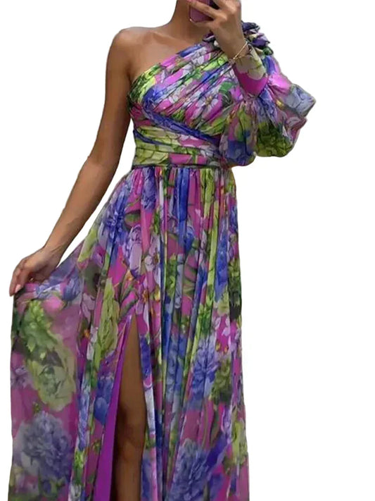 Sidonie - Women's Asymmetric One-Shoulder Maxi Dress - photo 1