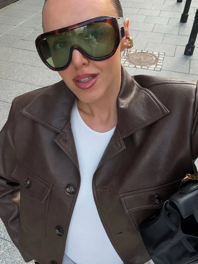 Rhiannon - Women's Cropped Biker Jacket - photo 5