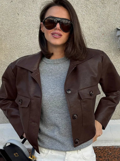 Rhiannon - Women's Cropped Biker Jacket - photo 7