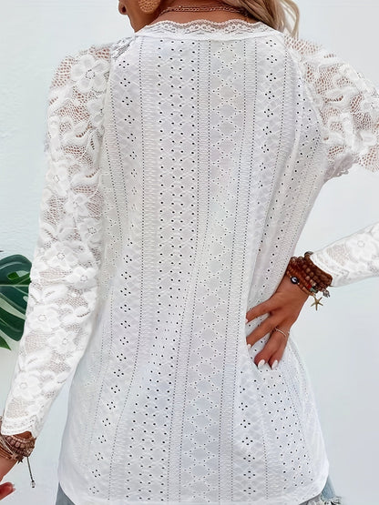 Sylvie - Women's Long Lace-Sleeve Blouse - photo 4