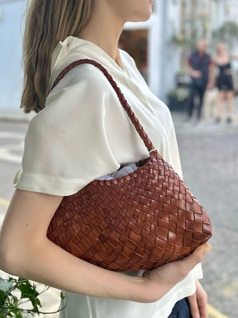 Aira - Women's Faux Leather Braided Handbag - photo 5