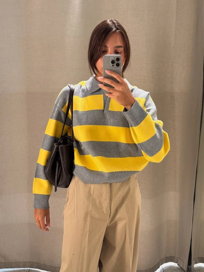 Tove - Women's Knit Stripe Sweater - photo 6