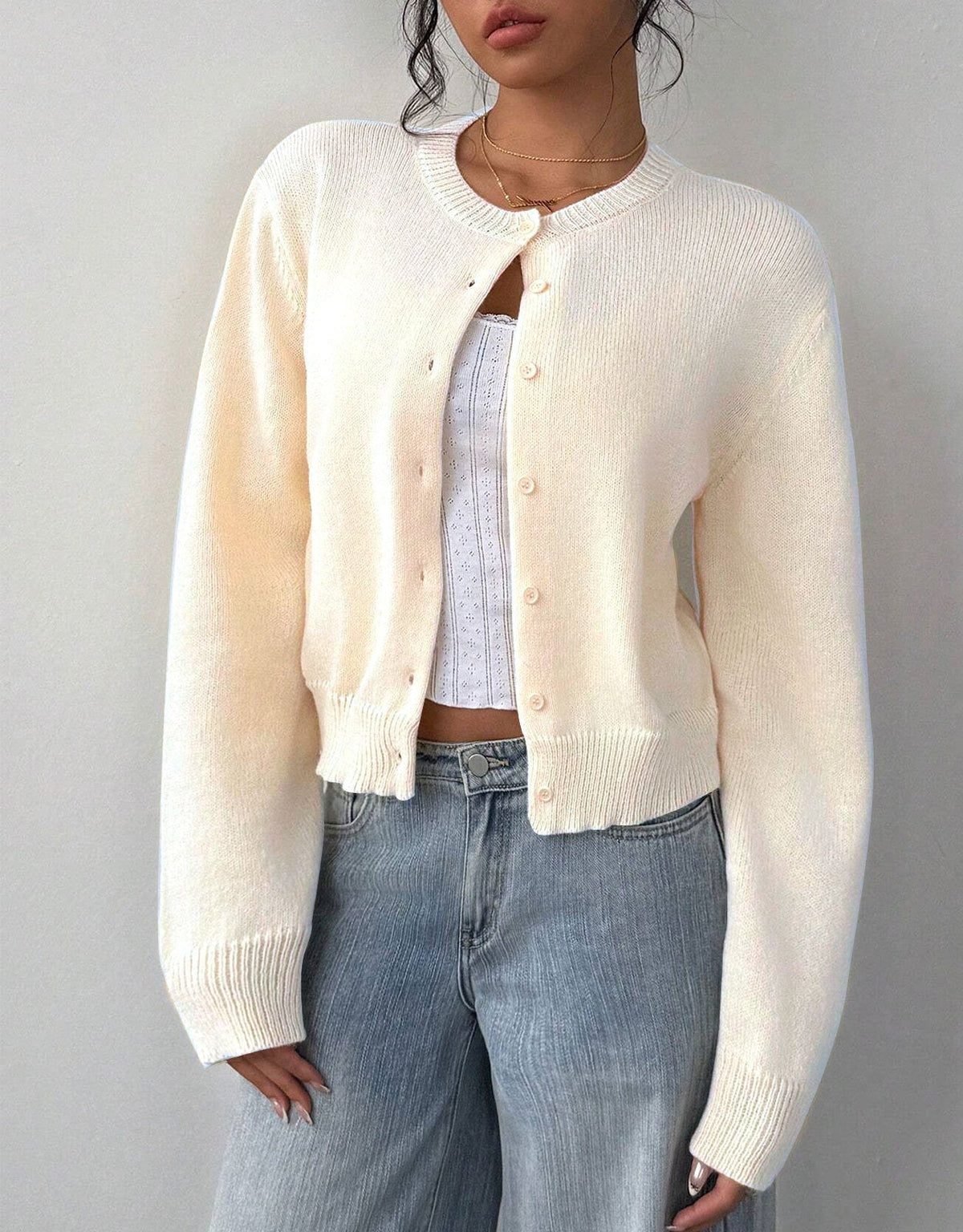 Elowen - Women's Cropped Ribbed Sweater - photo 2