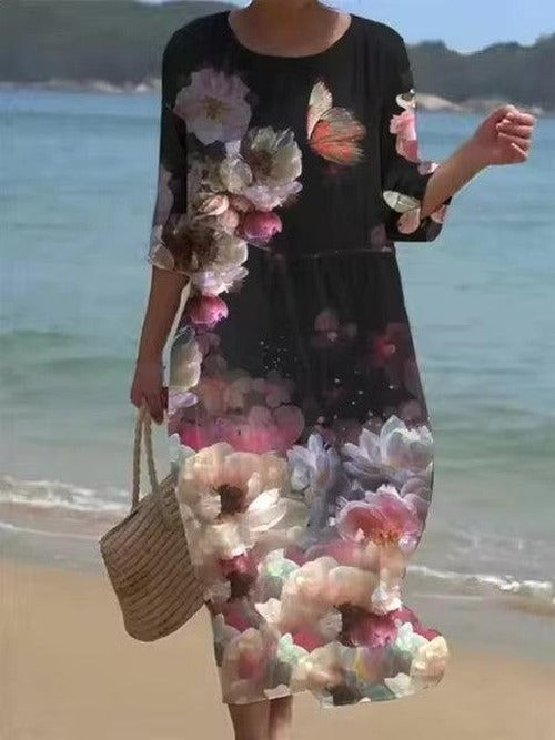Charlene - Women's Floral Dress with Tummy Control - photo 4