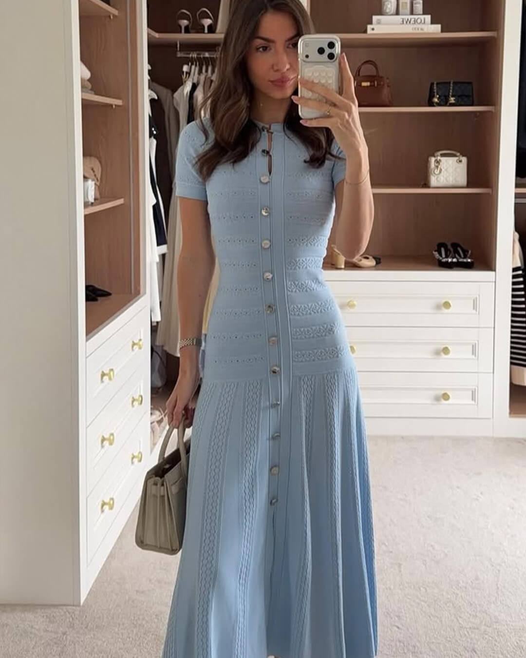 Giselle - Women's Midi Ribbed Dress - photo 1