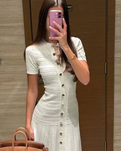 Giselle - Women's Midi Ribbed Dress - photo 2