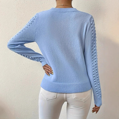 Greta - Women's Knitted Pointelle Sweater - photo 2