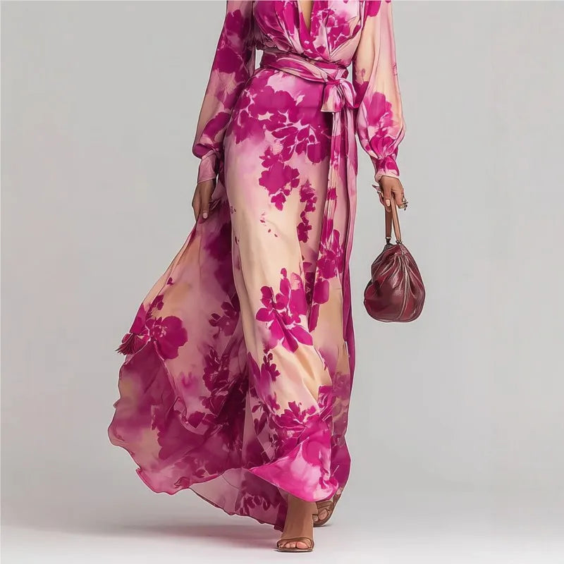 Zora - Women's Belted Neckline Maxi Dress - photo 2