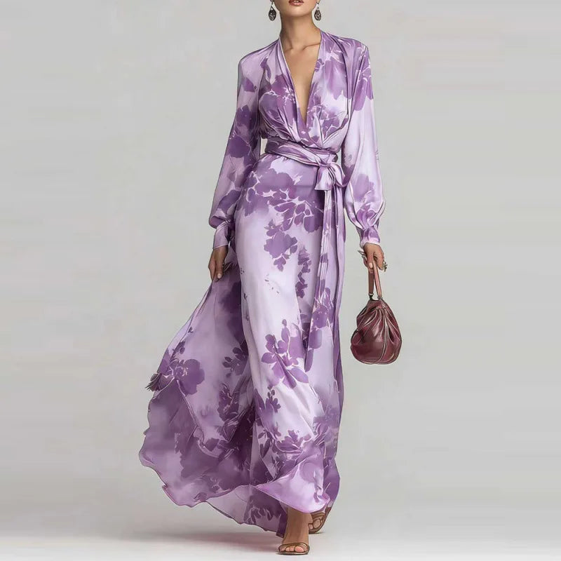 Zora - Women's Belted Neckline Maxi Dress - photo 4