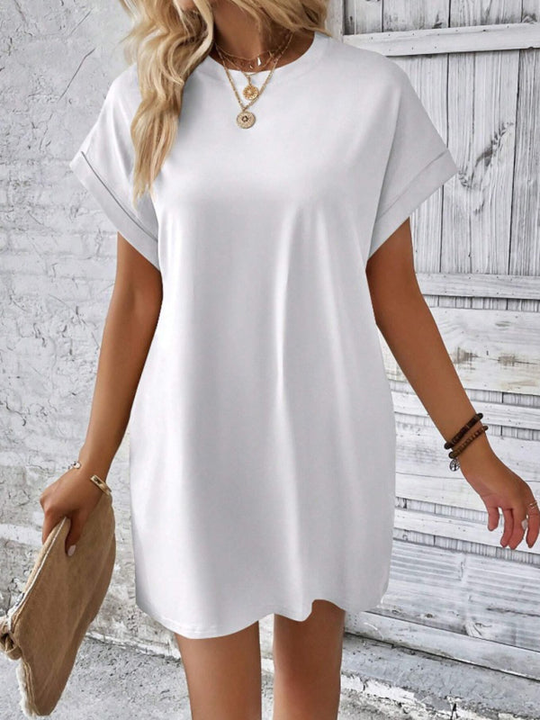 Aspen - Women's Loose Fit Pocket Dress with Round Neck and Short Sleeves - photo 19