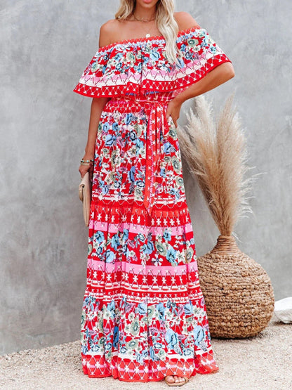 Ava - Women's Maxi Dress with Floral Print and Ruffled Details - photo 17