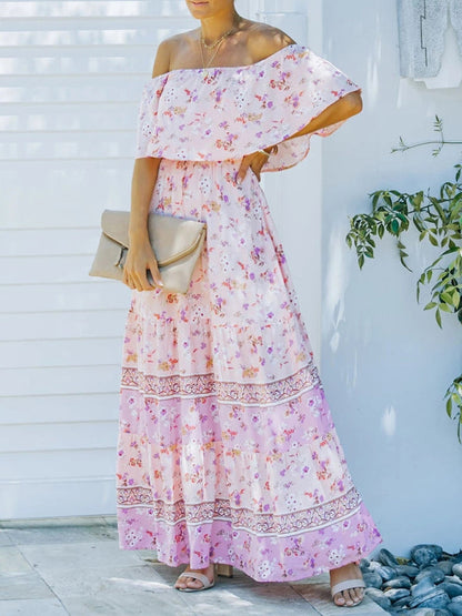 Ava - Women's Maxi Dress with Floral Print and Ruffled Details - photo 26