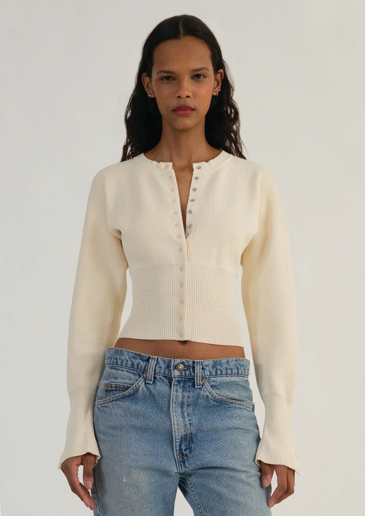 Anneliese - Women's Cropped Knit Sweater - photo 3