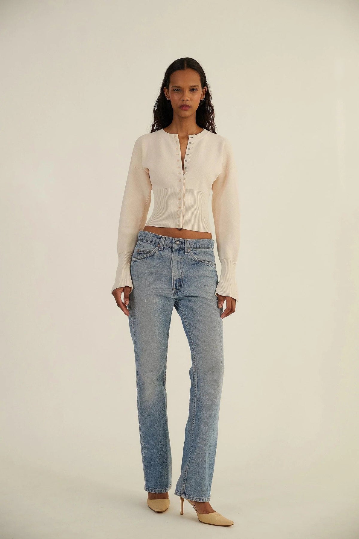 Anneliese - Women's Cropped Knit Sweater - photo 4