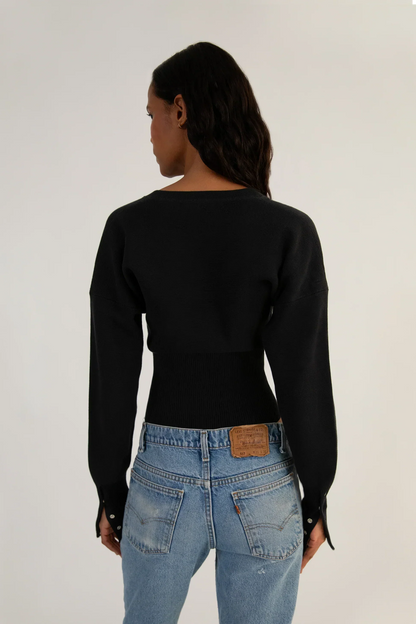Anneliese - Women's Cropped Knit Sweater - photo 8