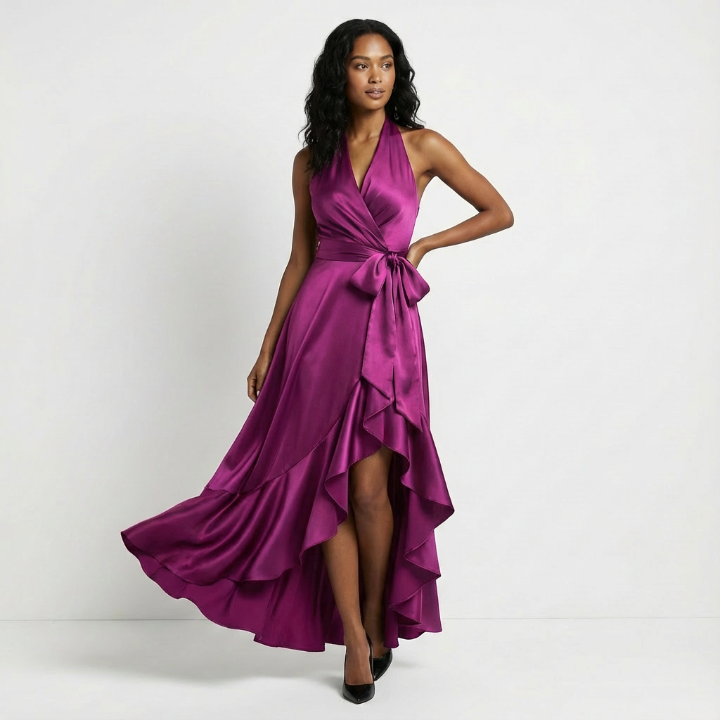 Wren - Women's Wrap Bow Maxi Dress - photo 1